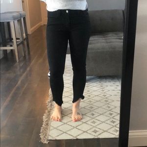 Kan can mid rise black jeans